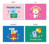 bt21 official thank you post card set