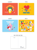 bt21 official thank you post card set