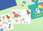 bt21 official thank you post card set