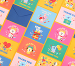 bt21 official thank you post card set