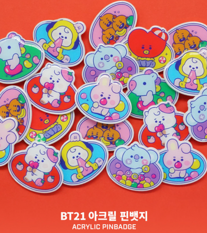 BT21 Jelly Candy Acrylic Pin Badge