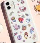 bt21 happy flower hologram sticker